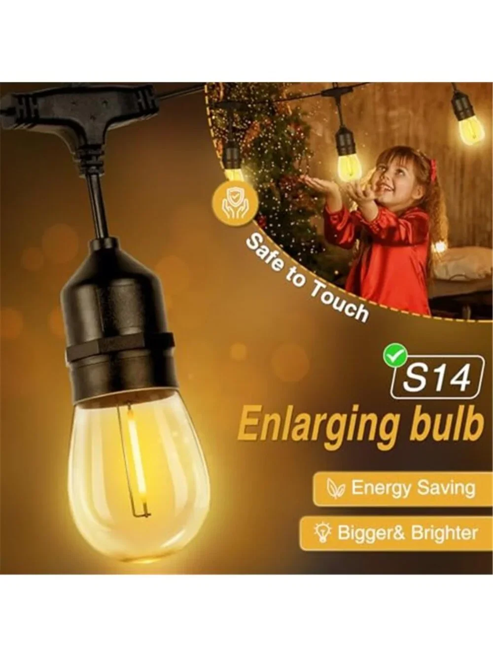 Solar String Lights Outdoor Teardrop LED Warm White Waterproof Remote Control